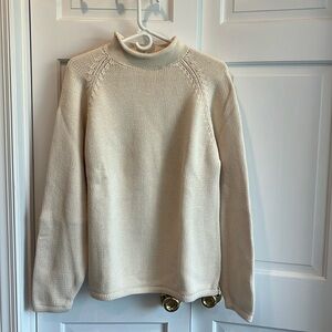VINTAGE men’s J Crew roll neck sweater; size M; cream colored